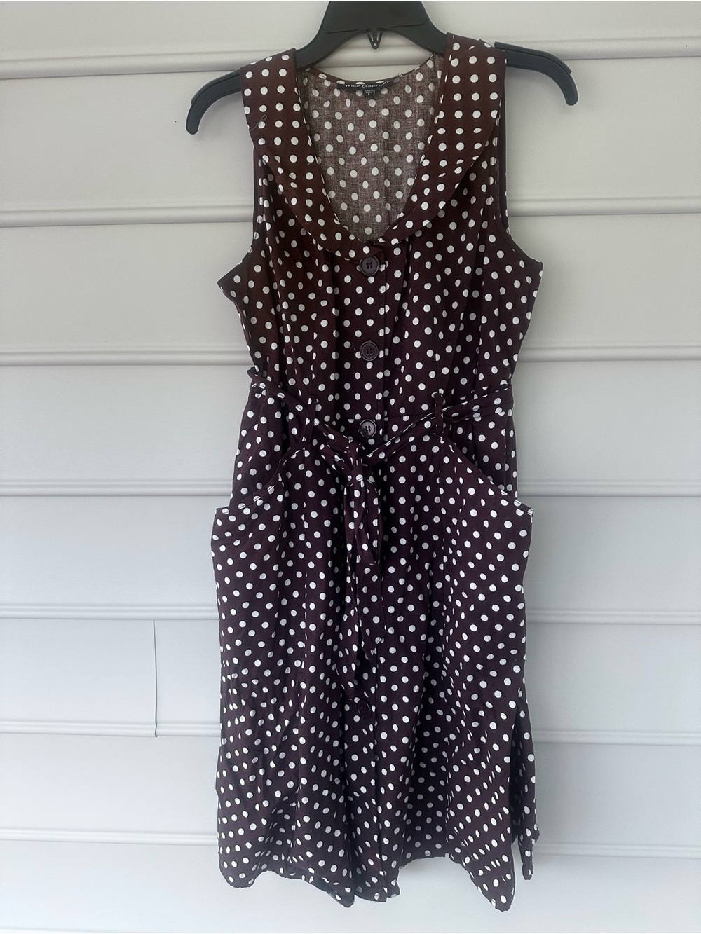 Mlle Gabrielle Brown Polka Dot Midi Dress